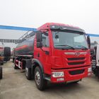 रेड FAW 15000L 8 × 4 हाइड्रोक्लोरिक एसिड टैंकर ट्रक डीजल ईंधन प्रकार मैनुअल ट्रांसमिशन
