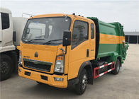 HOWO 4X2 8m3 कचरा कम्पेक्टर ट्रक / 5 टन संपीड़ित कचरा ट्रक