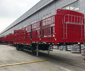 30-100 टन 4 एक्सल हैवी ड्यूटी अर्ध ट्रेलरों कार्गो पशुधन गन्ना स्टेक बाड़ 13 मी