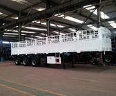 30-100 टन 4 एक्सल हैवी ड्यूटी अर्ध ट्रेलरों कार्गो पशुधन गन्ना स्टेक बाड़ 13 मी