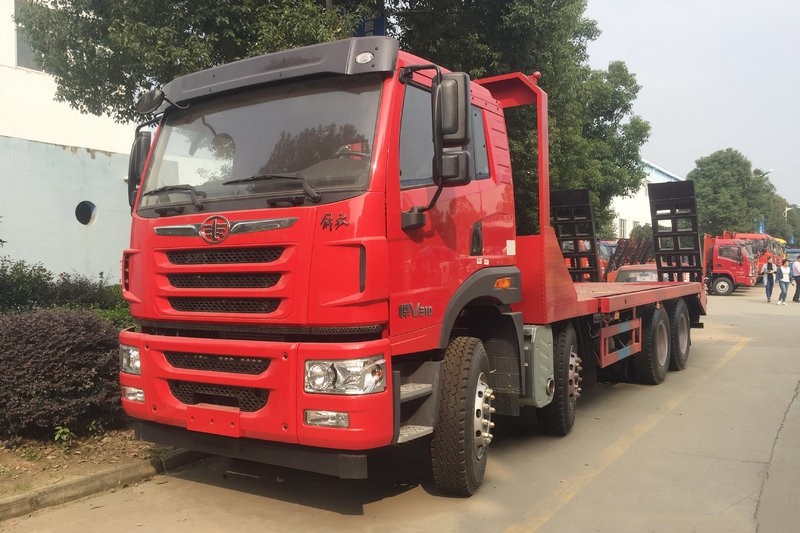 फास्ट ट्रांसमिशन और वीचाई WP10.310E53 इंजन के साथ 8x4 फ्लैटबेड विशेष प्रयोजन ट्रक