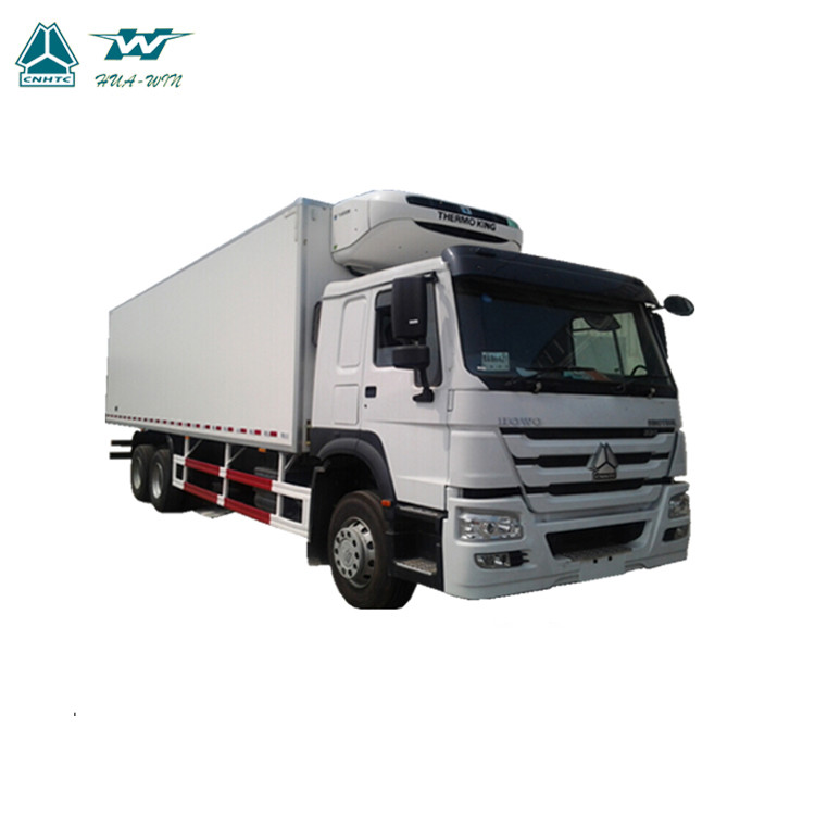 प्रशीतित बॉक्स कंटेनर भारी कार्गो ट्रक 6x4 डीजल ईंधन प्रकार अधिकतम गति 96 किमी / घंटा