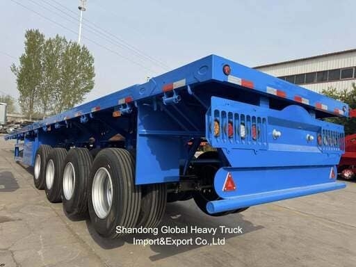 3 एक्सल 40टन 13.45m Wabco BPW एक्सल एयर सस्पेंशन फ्लैटबेड सेमी ट्रेलर