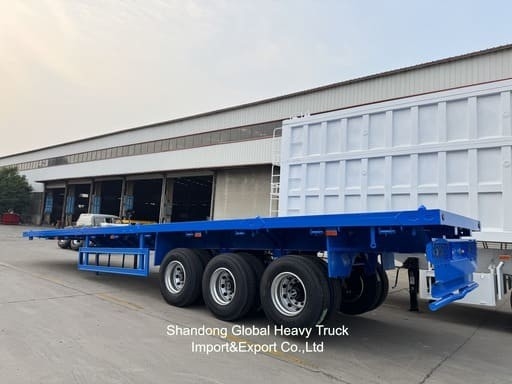 3 एक्सल 40टन 13.45m Wabco BPW एक्सल एयर सस्पेंशन फ्लैटबेड सेमी ट्रेलर