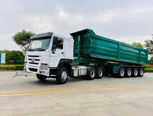 10 पहिया 6X4 40t Sinotruk HOWO कंटेनर कार्गो ट्रेलर ट्रैक्टर हेड ट्रक
