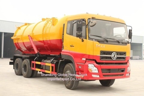 डोंगफेंग 6*4 उच्च स्थिति 290HP वैक्यूम सीवेज सक्शन टैंकर ट्रक सीवेज सक्शन ट्रक