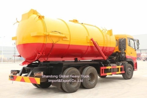 डोंगफेंग 6*4 उच्च स्थिति 290HP वैक्यूम सीवेज सक्शन टैंकर ट्रक सीवेज सक्शन ट्रक