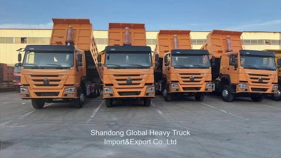 अच्छी गुणवत्ता 371HP 375HP 6*4 10 पहियों का इस्तेमाल किया HOWO डंप ट्रक अफ्रीकी बाजार के लिए टिपर ट्रक