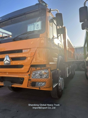 इस्तेमाल किया हुआ नवीनीकृत बाएं हाथ का ड्राइवर भारी प्रकार 6X4 HOWO डंप ट्रक 10 पहियों का डंप ट्रक