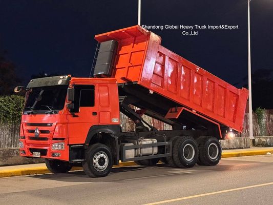 प्रयुक्त HOWO 6X4 डंप ट्रक 371, 375 336 HP 10-व्हीलर 30 टन टिपर ट्रक