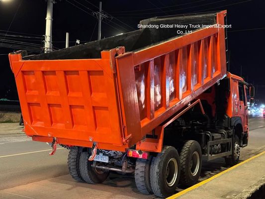प्रयुक्त HOWO 6X4 डंप ट्रक 371, 375 336 HP 10-व्हीलर 30 टन टिपर ट्रक