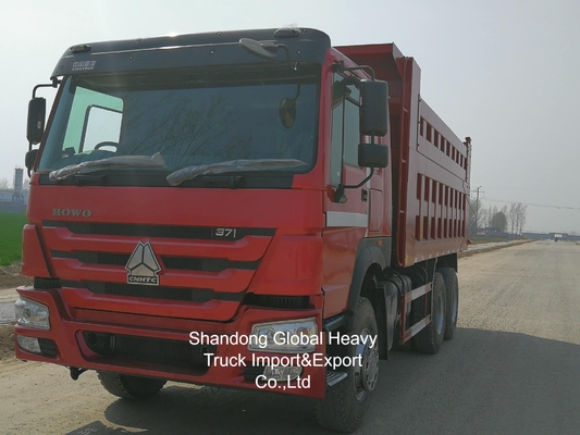 दूसरा हाथ HOWO लाल रंग 380hp/400hp डंप ट्रक स्टॉक में