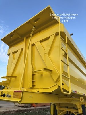 भारी माल के परिवहन के लिए 3 अक्षीय स्टील डंप अर्ध ट्रेलर