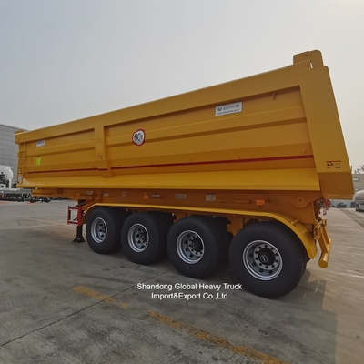भारी माल के परिवहन के लिए 3 अक्षीय स्टील डंप अर्ध ट्रेलर
