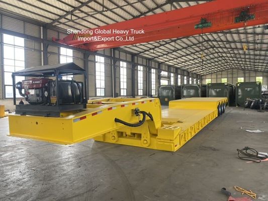 भारी उपकरणों के परिवहन के लिए 3-अक्षीय कम-बेड अर्ध-ट्रेलर