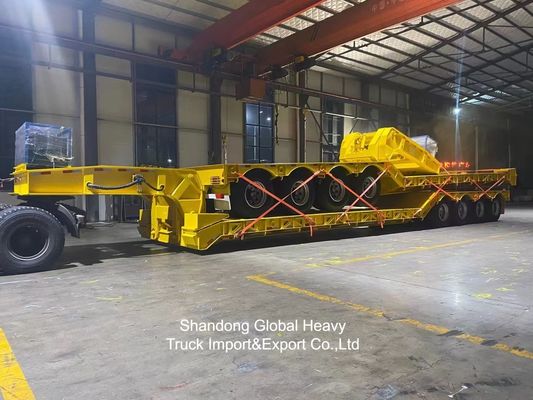 भारी उपकरणों के परिवहन के लिए 3-अक्षीय कम-बेड अर्ध-ट्रेलर