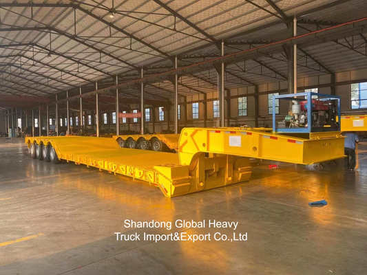 भारी उपकरणों के परिवहन के लिए 3-अक्षीय कम-बेड अर्ध-ट्रेलर