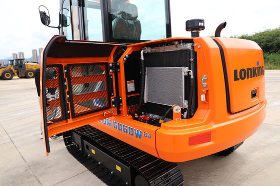 लोन्किंग 6 टन हाइड्रोलिक क्रॉलर खुदाई मशीन 0.5 ~ 1.0m3 बाल्टी क्षमता और 15.4kw/2400rpm पावर के साथ