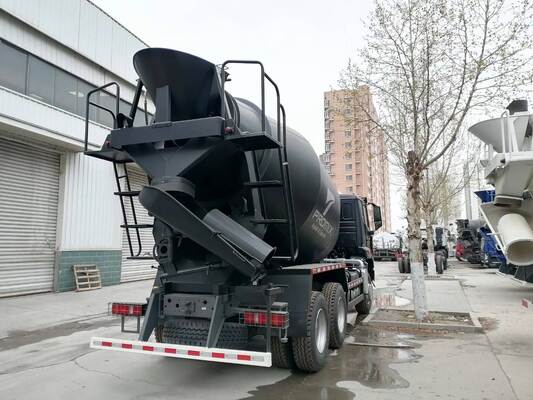 12 घन क्षमता 6x4 ड्राइव मोड यूरो 2 उत्सर्जन मानक भारी शुल्क निर्माण के लिए कंक्रीट मिक्सर ट्रक