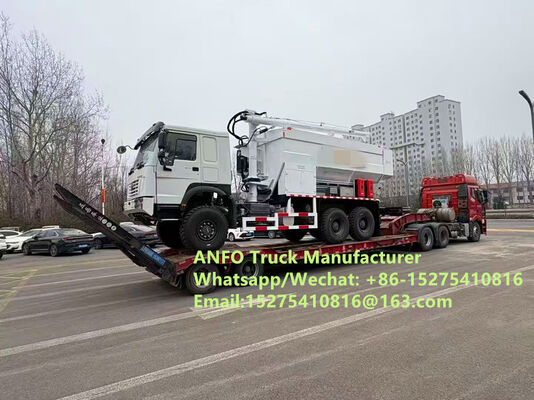 अच्छा ऑफ-रोड प्रदर्शन 6x6 8x8 10/15/20/30T ऑन-साइट मिश्रण और चार्जिंग बल्क विस्फोटक ANFO ट्रक एमुल्शन ब्लास्टिंग सेवा ड्रिलिंग ज़ाम्बिया/ज़िम्बाब्वे/तंजानिया/घाना/गिनी/नामबिया/गुयाना