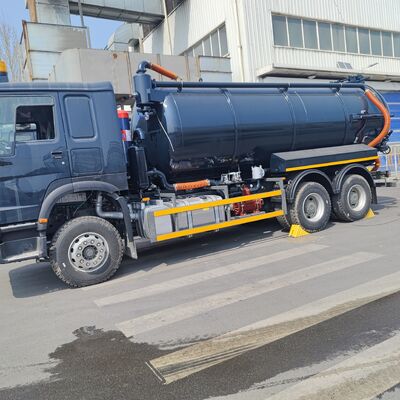 नगरपालिका और औद्योगिक अपशिष्ट सफाई के लिए 6×4 ड्राइव प्रकार और 266HP इंजन शक्ति के साथ HOWO 15CBM वैक्यूम सीवेज सक्शन ट्रक