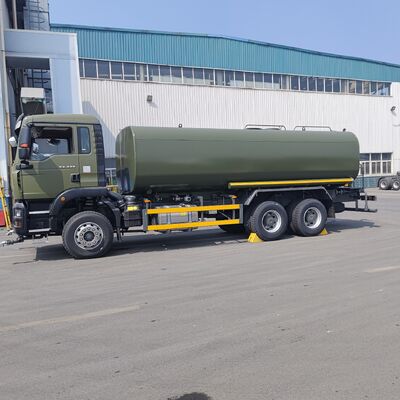 HOWO TX 6×4 पानी टैंक ट्रक 15-20 CBM क्षमता के साथ उच्च दबाव वाले केन्द्रापसारक पानी पंप और धूल दमन और नगरपालिका सफाई के लिए प्रबलित टैंक शरीर