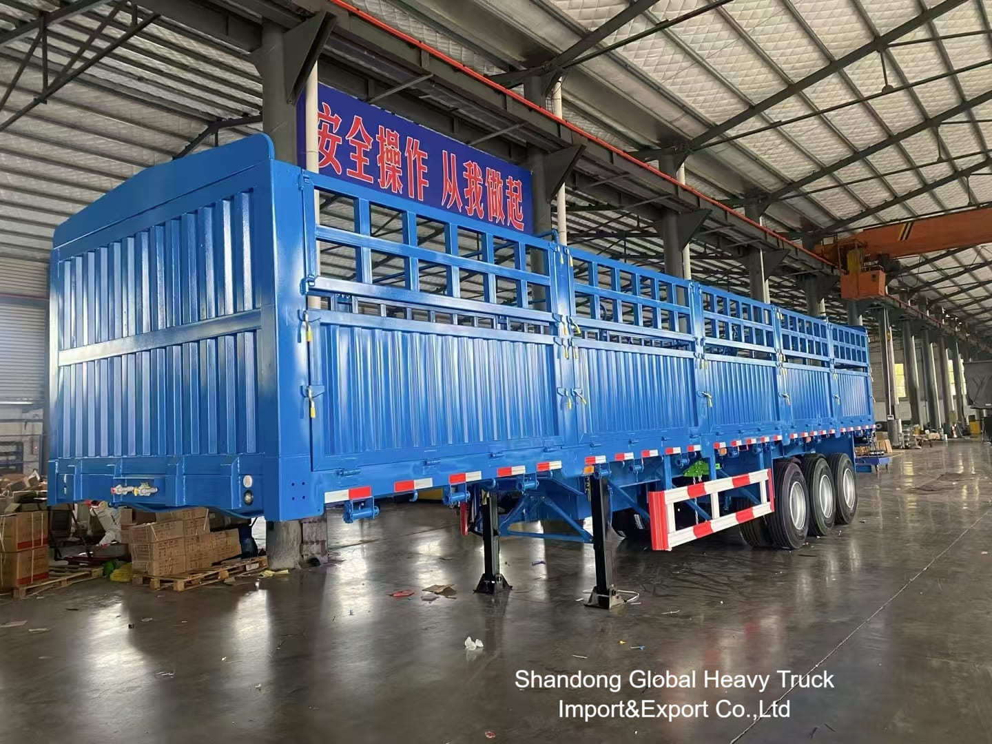 3 धुरा 60 टन बाड़ अर्ध ट्रेलर पशुधन परिवहन के लिए