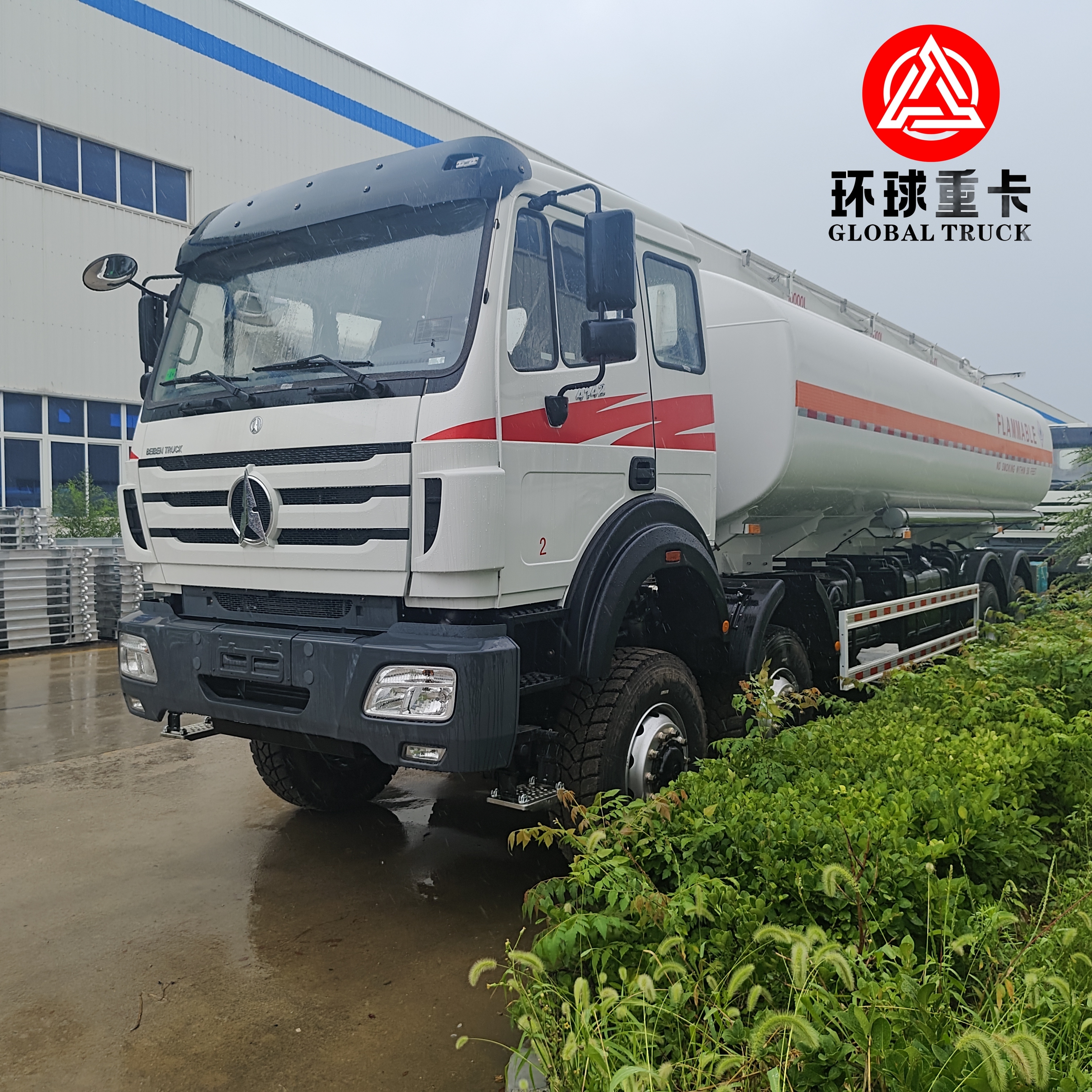 कांगो माइनिंग के लिए बेइबेन 8x8 35,000L हेवी ड्यूटी ऑफ-रोड फ्यूल टैंकर ट्रक